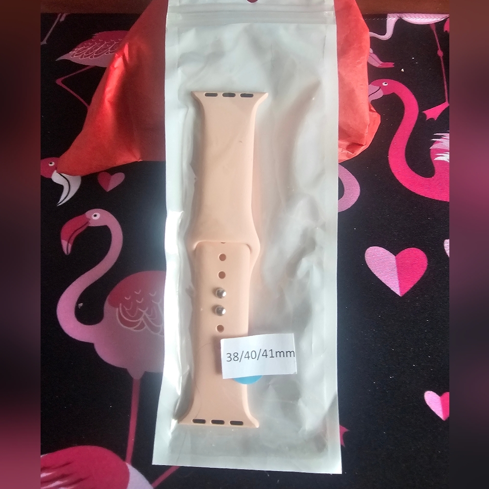 Silicone Smart Watch Band Pink -38/40/41 mm-NIP
